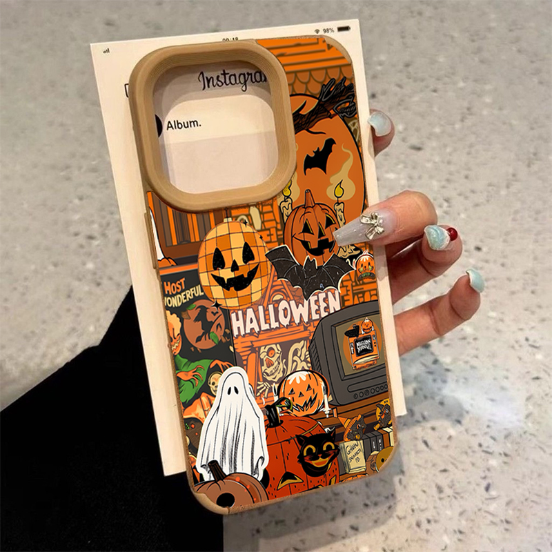 Phone Cases Iphone 16 Pro Max - Casing Ponsel Motif Labu Halloween Untuk