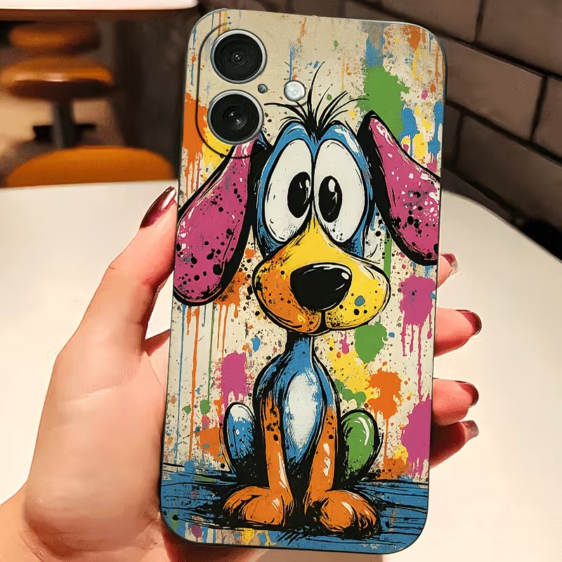 Phone Cases Mous - Casing HP TPU Motif Anjing Warna-Warni