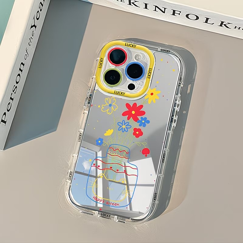 Phone Cases Mous - Casing Ponsel Cermin Desain Vas Bunga